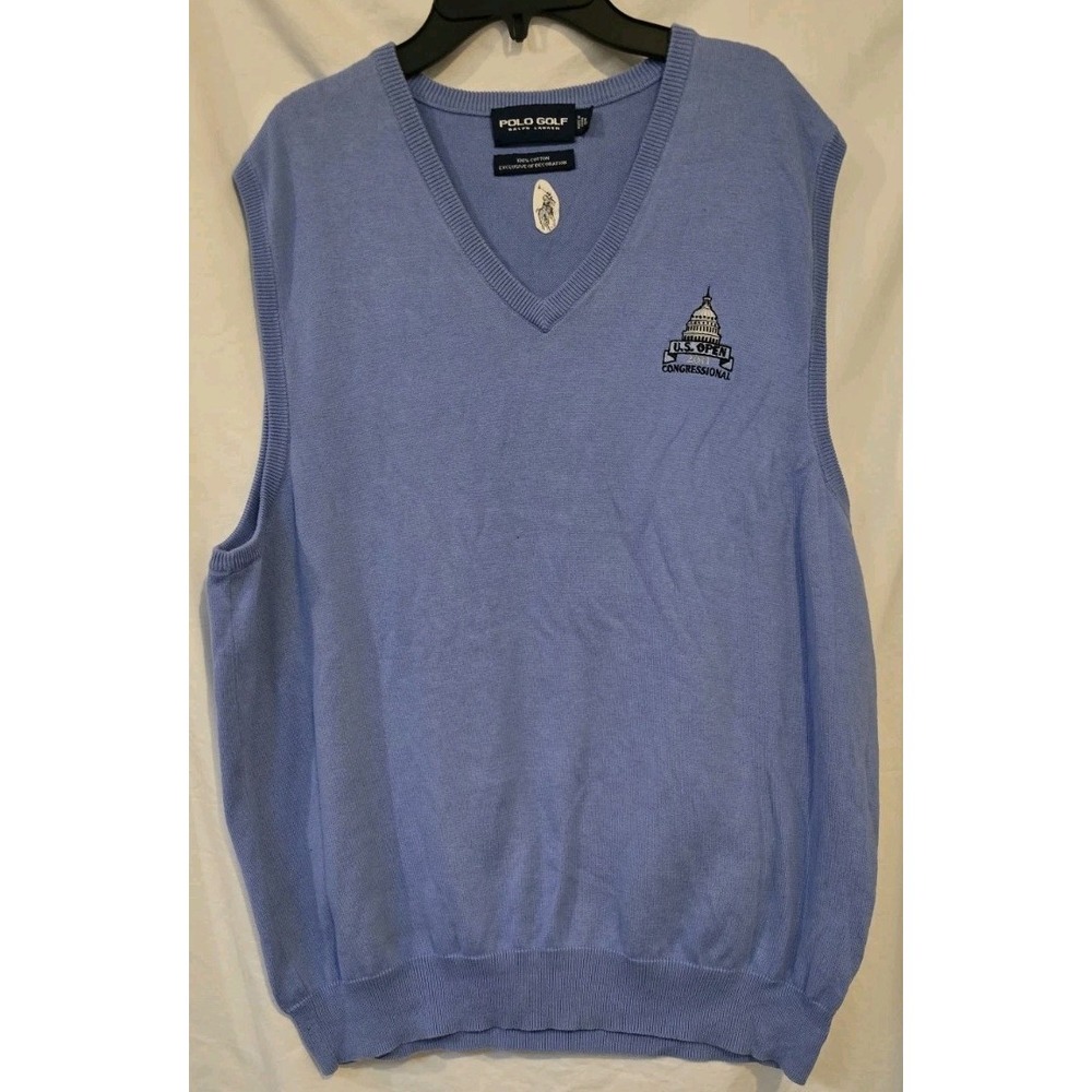 Polo Golf Ralph Lauren Blue Sweater Vest 2011 US Open Congressional